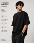 Black Over size plain t shirts online from lulu apparels