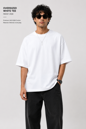 Plain over size white t shirt online store in india from lulu apparels