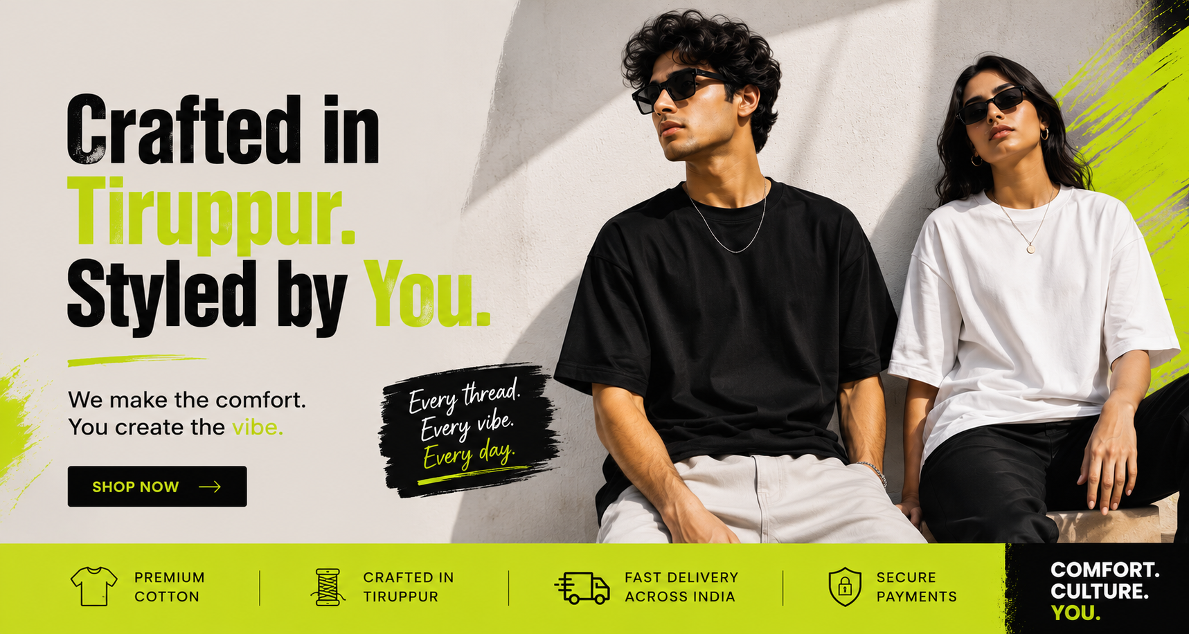 Lulu Apparels Vibe Tees Online Store in India, Plain T Shirt Online store in india