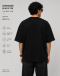 Black Over size plain t shirts online from lulu apparels