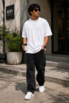 Plain over size white t shirt online store in india from lulu apparels